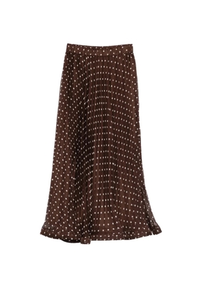 P.A.R.O.S.H. polka-dot pleated maxi skirt - Brown