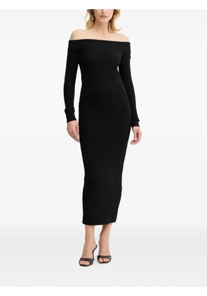 Armani Exchange off-shoulder long-sleeve midi dress - Black