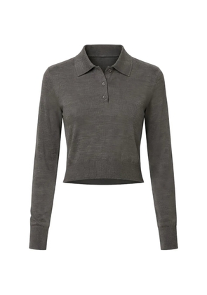 ETERNE Journey long sleeve polo top - Grey
