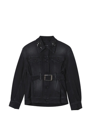 Simone Rocha crystal-embellished denim jacket - Black