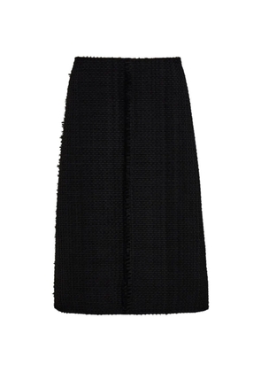 Ferragamo frayed midi skirt - Black