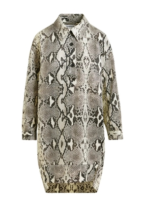 Essentiel Antwerp snake-print shirt mini day dress - Neutrals