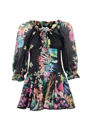 Charo Ruiz Ibiza Nai ruffled floral-print mini dress - Black