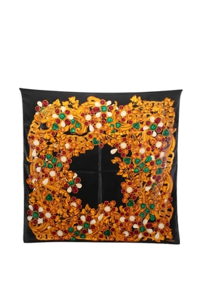 CHANEL Pre-Owned 1986-1988 floral silk scarf - Black