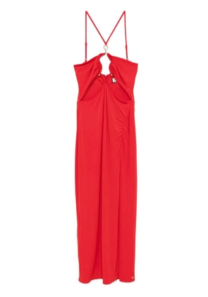 NISSA hardware-detailed midi dress - Red