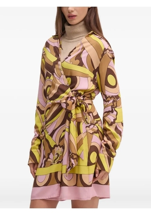 Gaudi printed tie mini dress - Brown