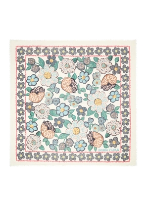 Bimba y Lola mosaic-floral scarf - Neutrals