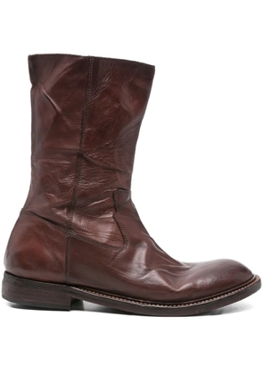 Moma leather zip boots - Brown