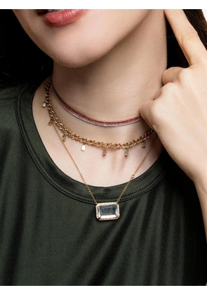 SHAY diamond topaz portrait necklace - Pink