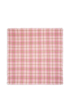 BOMPARD tartan fringed scarf - Pink