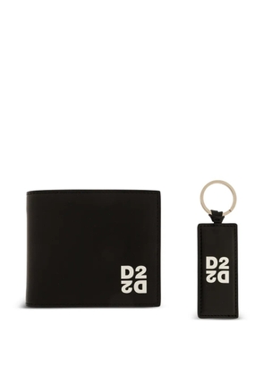 DSQUARED2 logo-print wallet and keyring set - Black