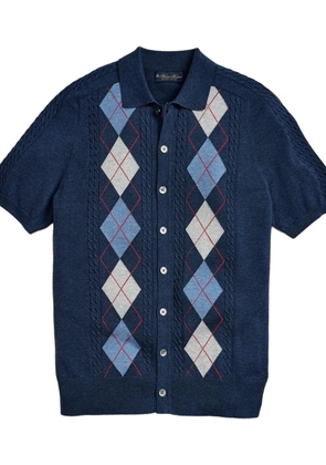 Brooks Brothers argyle cable-knit shirt - Blue