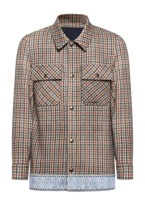 Pierre-Louis Mascia houndstooth-trimmed jacket - Neutrals