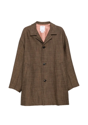 visvim tweed trench coat - Brown