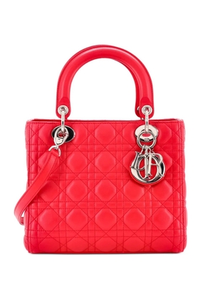 Christian Dior Pre-Owned Lady Dior Bag Cannage Quilt Lambskin Medium satchel - Red
