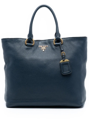 Prada Pre-Owned 2000-2025 Vitello Daino Open Convertible Tote satchel - Blue