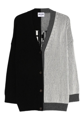 MOSCHINO JEANS striped colour-block cardigan - Black