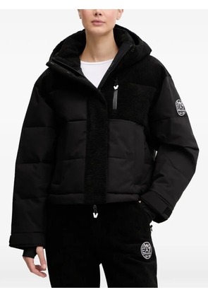 Ea7 Emporio Armani corduroy-detail hooded ski jacket - Black