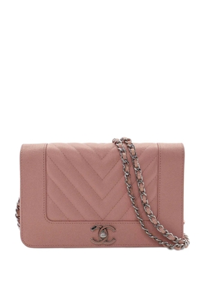 CHANEL Pre-Owned 2019 Chevron Caviar Mademoiselle Wallet On Chain crossbody bag - Pink