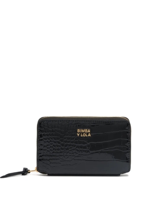 Bimba y Lola crocodile-effect zip-around wallet - Black