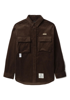 Alpha Industries logo-patch corduroy shirt - Brown