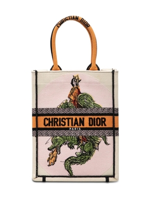 Christian Dior Pre-Owned 2021 Embroidered Canvas Princess and Dragon Vertical Book tote bag - White