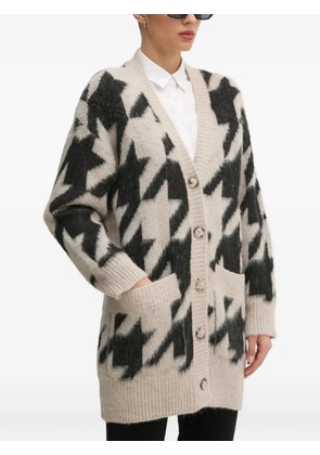 OUI houndstooth button cardigan - Neutrals