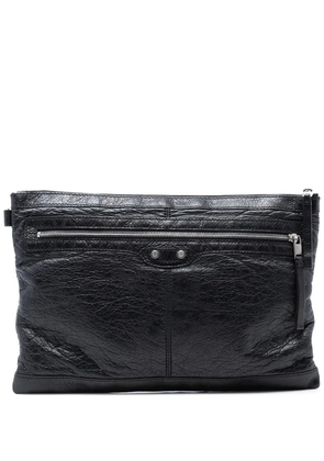 Balenciaga Pre-Owned 2015 Lambskin Motocross Classic Clip L clutch bag - Black