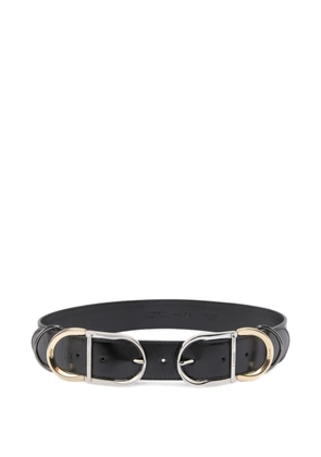 PINKO oval-buckle lambskin belt - Black
