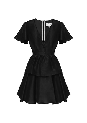 POST MERIDIEM ruffled-sleeves mini dress - Black