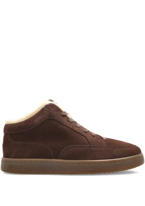 Kenzo fur-trim sneakers - Brown