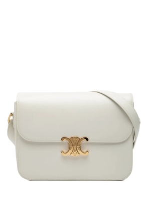 Celine Pre-Owned 2018 Large Shiny Calfskin Triomphe crossbody bag - White