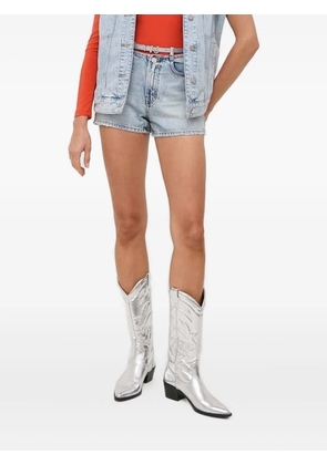 Miss Sixty mushroom-embellished denim shorts - Blue