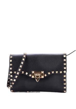 Valentino Garavani Pre-Owned Rockstud Flip Lock Flap Bag Leather Medium crossbody bag - Black