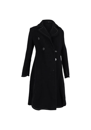 Max Mara visible-stitch double-breasted coat - Black