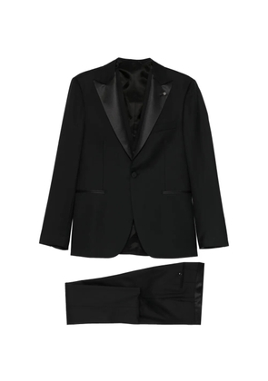 Tagliatore satin-trim suit - Black