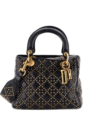 Christian Dior Pre-Owned Supple Lady Dior Bag Cannage Studded Lambskin Medium satchel - Black