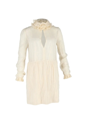 Saint Laurent Pre-Owned Lamé striped mini dress - Neutrals