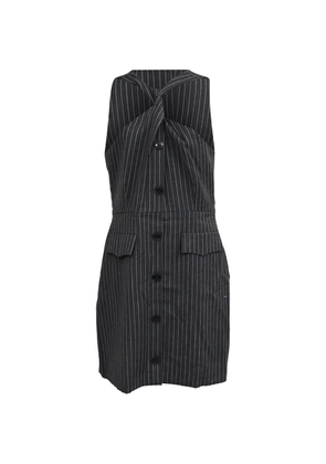 GANNI twist-front jacquard mini dress - Grey