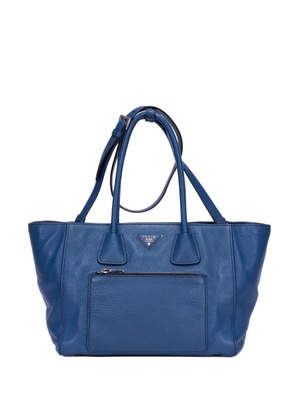 Prada Pre-Owned Daino logo-plaque tote bag - Blue