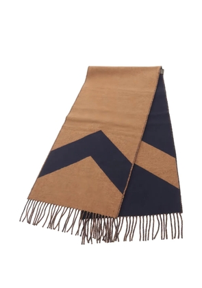 Hermès Pre-Owned 2020s kazak chevron fringe scarf - Brown