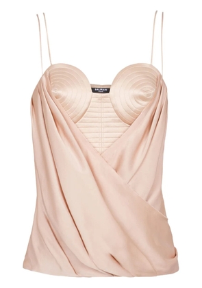 Balmain draped tank top - Pink