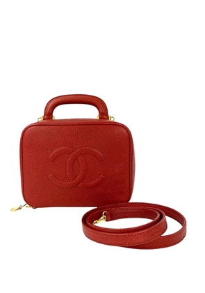 CHANEL Pre-Owned 1996-1997 CC Caviar Vanity Case satchel - Red
