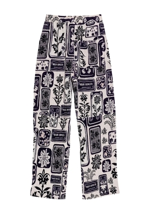 Agua Bendita Frank floral-print trousers - White