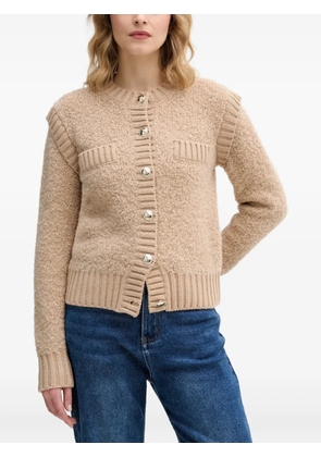 Sisley button-fastening chest-pockets cardigan - Neutrals
