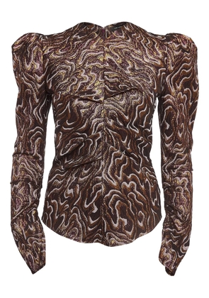 Isabel Marant Vintage patterned-jacquard top - Brown