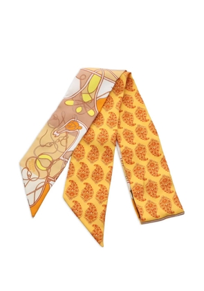 Hermès Pre-Owned 2010s Twilly Coup de Fouet au Bloc scarf - Yellow