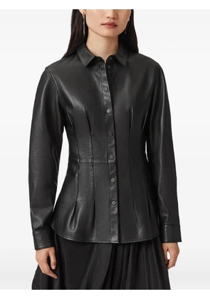AllSaints Larson leather shirt - Black