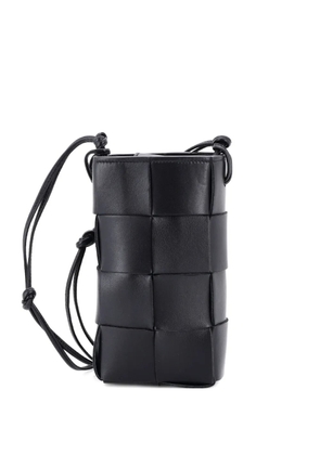 Bottega Veneta Pre-Owned Cassette Phone Holder Maxi Intrecciato Leather crossbody bag - Black