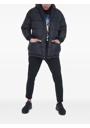 Iceberg logo-embroidered hooded padded jacket - Black